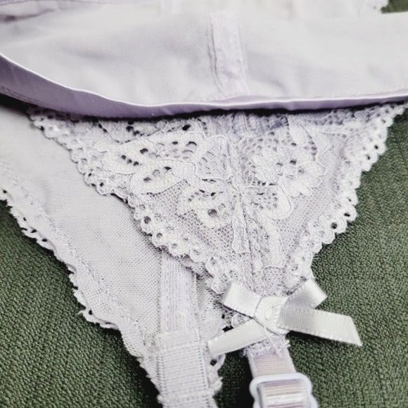 * garter belt 3X women's plus size floral lace 42" with stretch purpleb - Picture 2 of 9